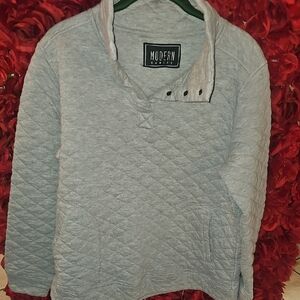 Modern Canvas Quilted Pullover Sweatshirt Size Large (NO SIZE TAG)